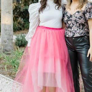 Anthropologie Vibrant Pink Maxi Skirt